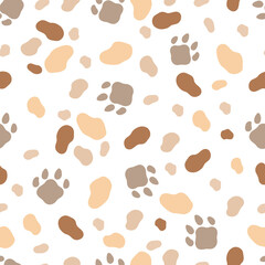 Seamless pattern with footprints in the Scandinavian style for children's print - 437226946