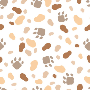 Seamless pattern with footprints in the Scandinavian style for children's print