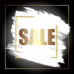 Decorative grunge banner sale with glittery border Vector