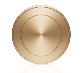 blank golden coin isolated on white background