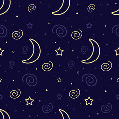 Obraz na płótnie Canvas Abstract pattern of the night sky. Vector illustration.