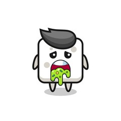 the cute sugar cube character with puke
