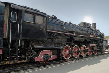 Fototapeta na wymiar The most powerful in the world serially issued steam locomotive