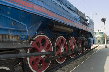 The blue express steam  locomotive