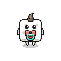 baby sugar cube cartoon character with pacifier