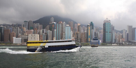 Fototapeta na wymiar The passenger ship in Hong Kong