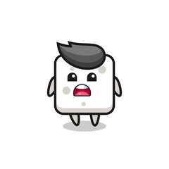 sugar cube illustration with apologizing expression, saying I am sorry