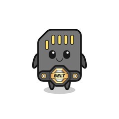 the MMA fighter sd card mascot with a belt