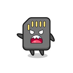 cute sd card cartoon in a very angry pose