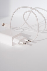 electric cable on white background