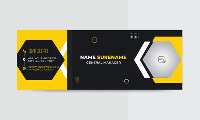 Email Signatures or email footer Design layout  with an author photo place