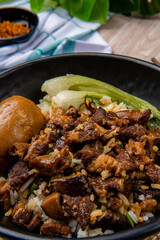 Lu rou fan or Taiwanese braised pork rice bowl is one of THE most beloved Taiwanese comfort foods. 
