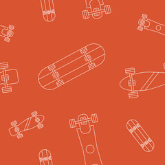 Wrapping paper - Seamless pattern of skateboard symbols for vector graphic design
