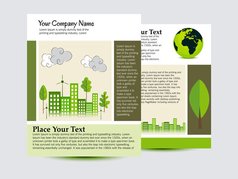 Vector illustration of eco flyer, poster, brochure, magazine cover template.