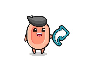 cute soap hold social media share symbol