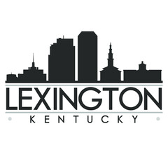 Fototapeta premium Lexington, KY, USA Skyline Silhouette Design. Clip Art City Vector Art Famous Buildings Scene Illustration.