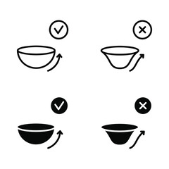 Contact lens flat line icons set. Ophthalmology, lens care, eye anatomy, contact lenses, medical tools. Simple flat vector illustration for store, web site or mobile app