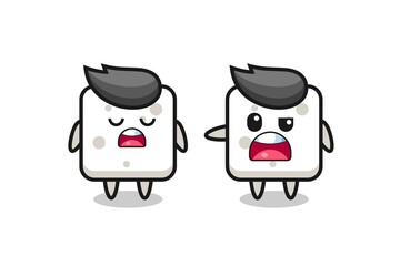 illustration of the argue between two cute sugar cube characters