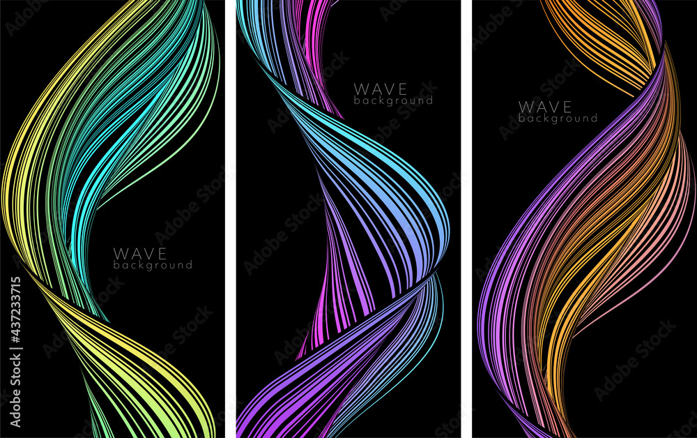 Poster Vector abstract background with color abstract wave