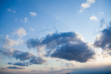 small clouds at sunset