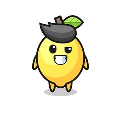 cute lemon mascot with an optimistic face