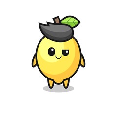 lemon cartoon with an arrogant expression