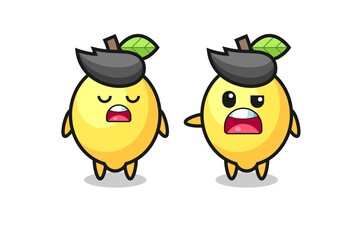 illustration of the argue between two cute lemon characters