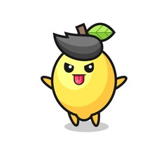 naughty lemon character in mocking pose