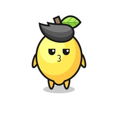the bored expression of cute lemon characters