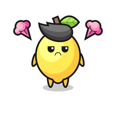 annoyed expression of the cute lemon cartoon character