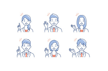 Set of avatars. Characters of business men and women. Isolated on white background. Vector illustration in flat style.	