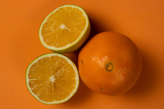 orange fruit on orange summer background
