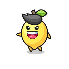 lemon cartoon with very excited pose