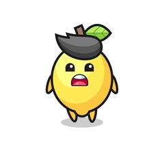 lemon illustration with apologizing expression, saying I am sorry