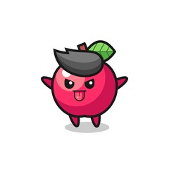 naughty apple character in mocking pose