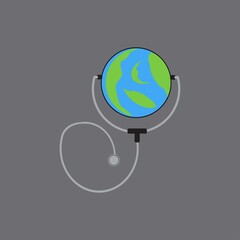 icon earth health vector images design
