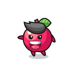 Fototapeta premium apple cartoon with very excited pose