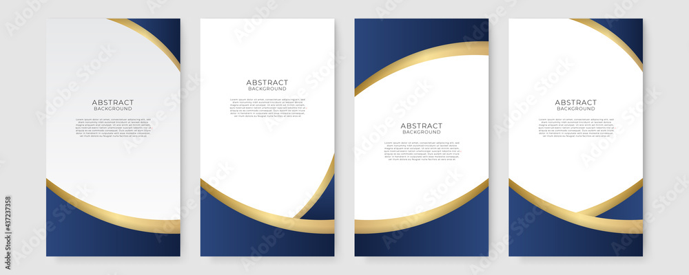 Poster abstract polygonal pattern luxury golden line with dark navy blue template background. luxury and el