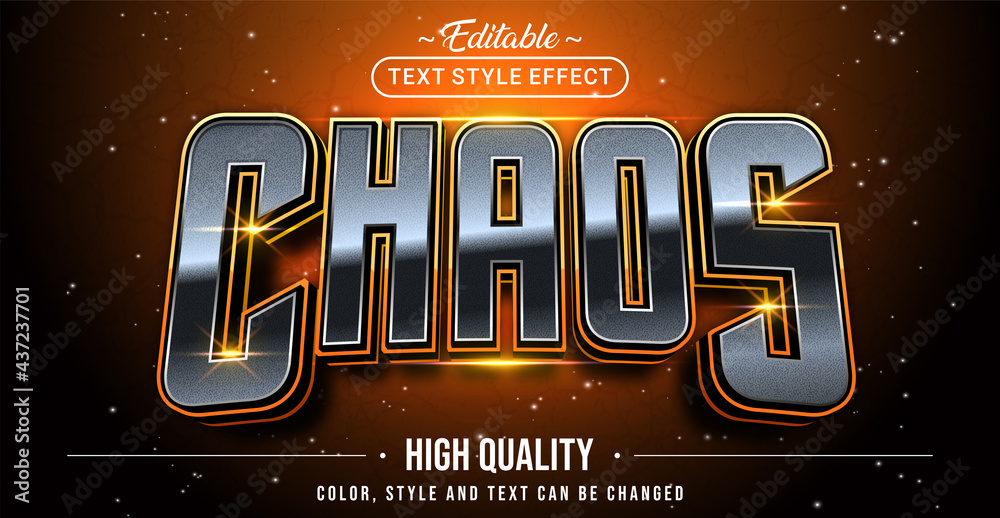 Poster Editable text style effect - Chaos text style theme
