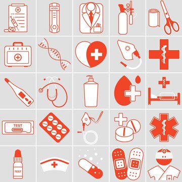 Medicine collection Concept. Set of vector illustration