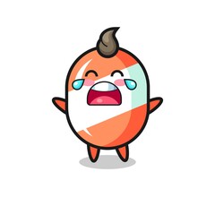 the illustration of crying candy cute baby