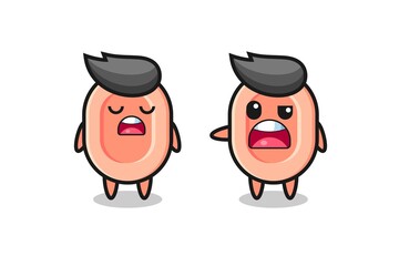 illustration of the argue between two cute soap characters