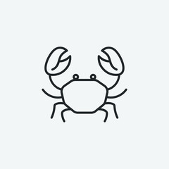 Crab vector icon illustration sign