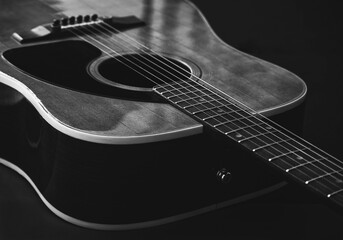 guitar isolated on black