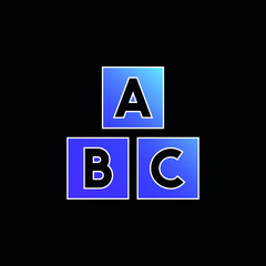 Abc Block blue gradient vector icon