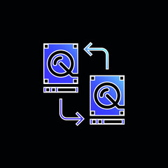 Backup blue gradient vector icon