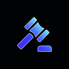 Auction blue gradient vector icon