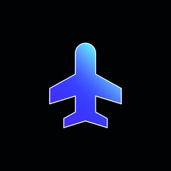 Obraz premium Aeroplane blue gradient vector icon