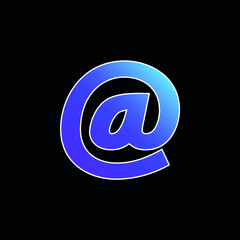 Arroba Symbol blue gradient vector icon