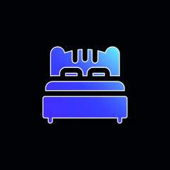 Bed blue gradient vector icon